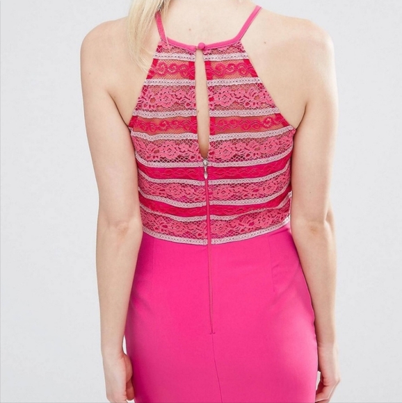 ASOS Petite Paper Dolls Pink Midi Dress sz 8 - Picture 3 of 16